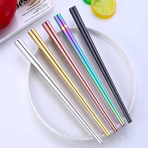Reusable Stainless Steel Chopsticks - 9.06 Inch, Dishwasher Safe
