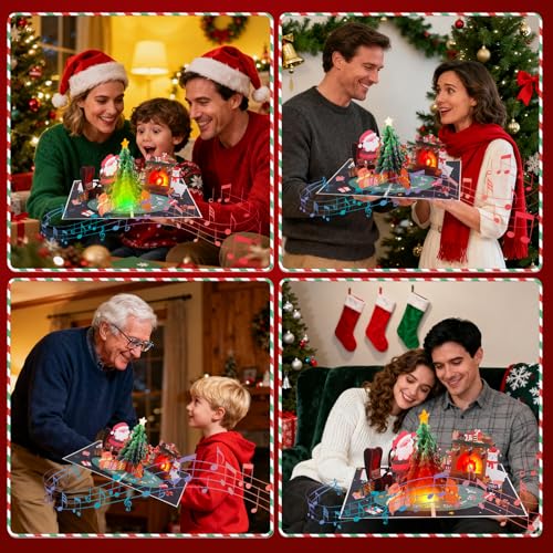 Musical Christmas Card with Lights & Music - Interactive Holiday Greeting Card