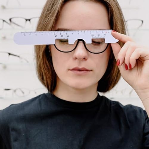 2Pcs White Pd Ruler Pupil Measurement Tool, Measuring Tool, Pupil Distance Meter Eye Ophthalmic, Distance Ruler, for Prescription Eyeglasses with Eye Care Tip