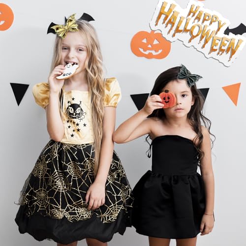 Halloween Bat Wing Hair Bows 4PCS Glitter Hair Clips for Kids Girls