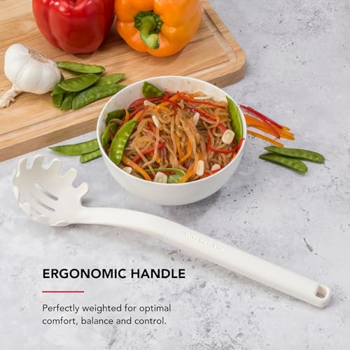 KitchenAid Porcelain White Pasta Fork - Heat Resistant & Ergonomic