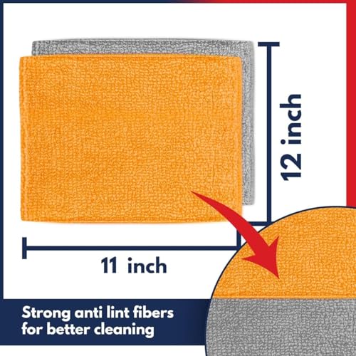 USANOOKS Ultra-Absorbent Microfiber Cleaning Cloths - 8 Pack