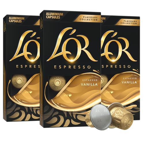 L'OR Espresso Vanilla Capsules, 30 Count (3 Packs of 10) for Nespresso