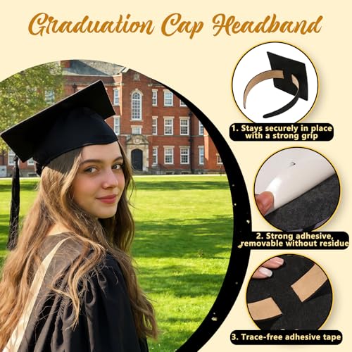 Graduation Cap Headband Non-Slip Hair Protector for Women and Men