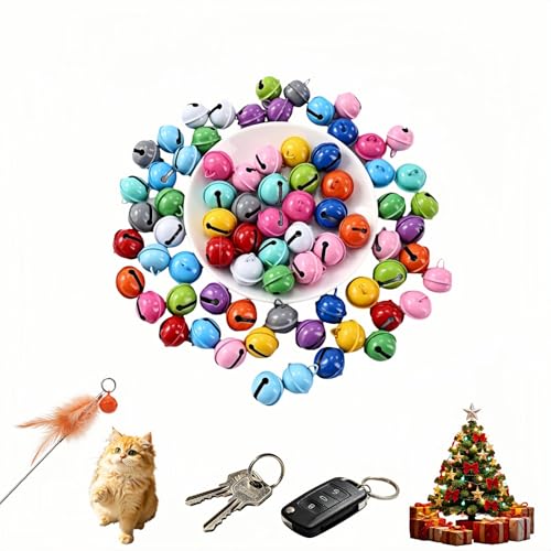 50 Pack 22mm Assorted Metal Jingle Bells for DIY Crafts and Holiday Decor