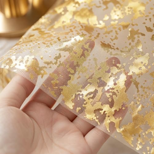 Gold 9FT Sequin Glitter Metallic Foil Table Runner - Veridra