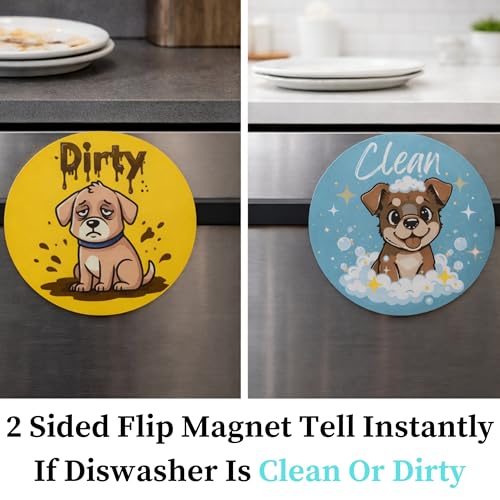 Dog Mom Dishwasher Magnet - Clean Dirty Sign for Dog Lovers