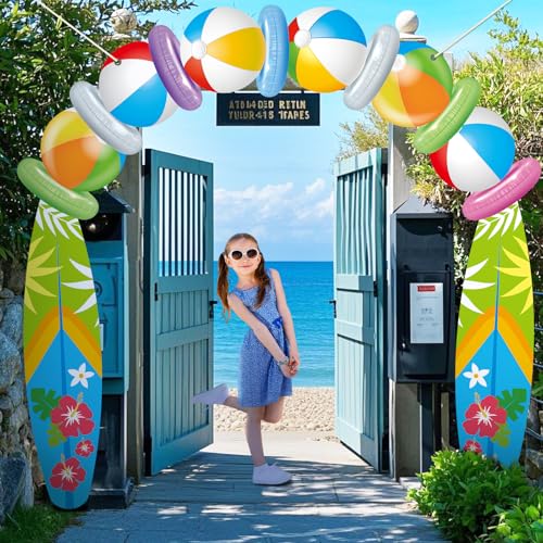 Beach Ball Surfboard Porch Banner - Summer Party Decorations