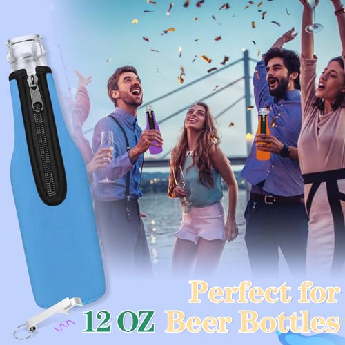 Wegitcs Multicolor Beer Bottle Cooler Sleeves - 4 Pack Insulated Neoprene Holder