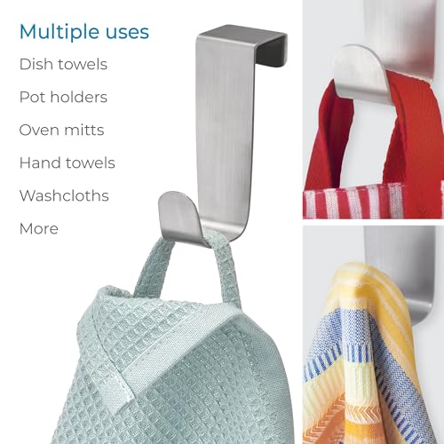 iDesign Forma Brushed Stainless Steel Over-The-Cabinet Hook - 1" x 2.25" x 3"