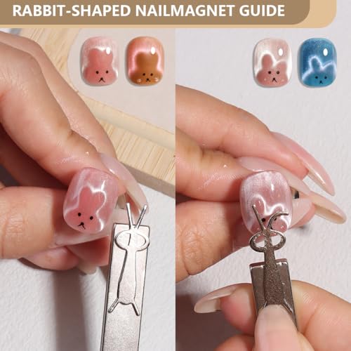FSpronail 7-Piece Cat Eye Nail Magnet Tool Set with Wooden Handle