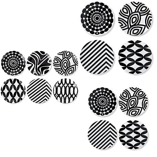 French Bull Melamine Dinnerware for Outdoor and Indoor - Plates set - Black & White Assorted