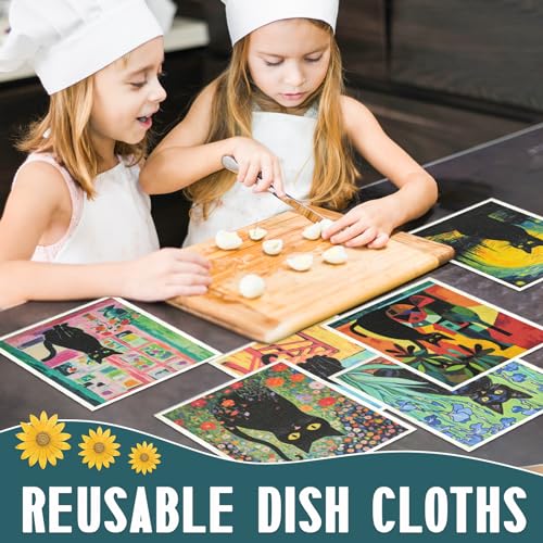 Swedish Dishcloths 6-Pack: Reusable Biodegradable Kitchen Cleaning Towels