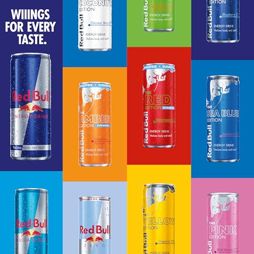Red Bull Energy Drink, White Peach Edition, 8.4 fl oz Cans (4 Pack)