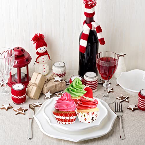 Potchen Christmas Snowflake Cupcake Liners - 600 Pack Baking Cups