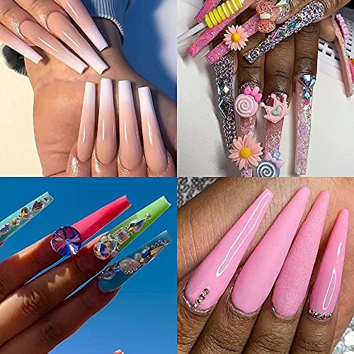 Yimart XXL Extra Long Coffin Nail Tips - 240pcs French False Nails