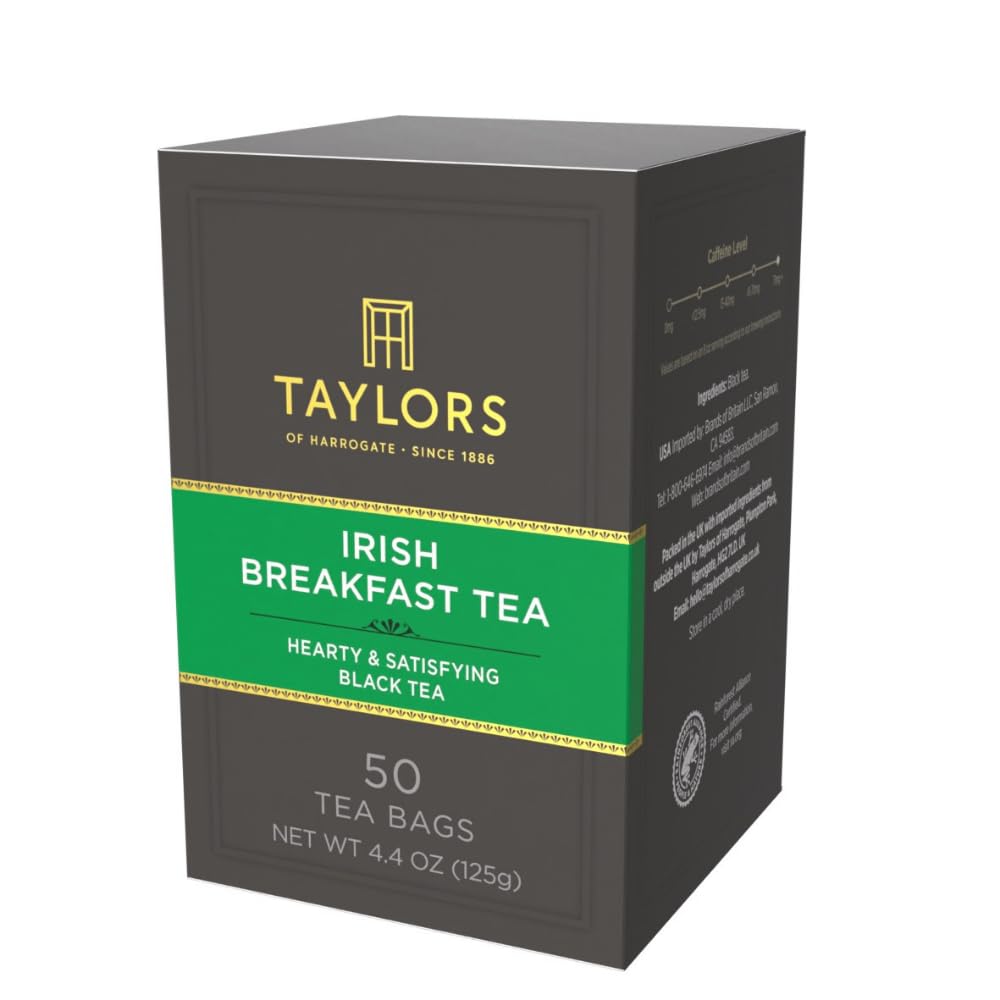 Taylors of Harrogate Irish Breakfast Tea - Bold Flavor, 50 Tea Bags for Energizing Mornings