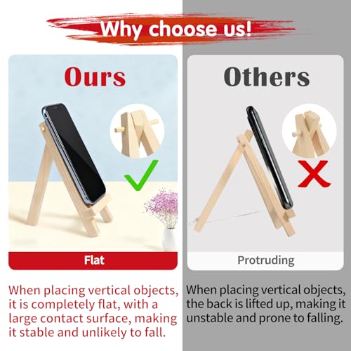 4PCS Mini Wooden Easel Stands for Display & Painting, 9x16cm
