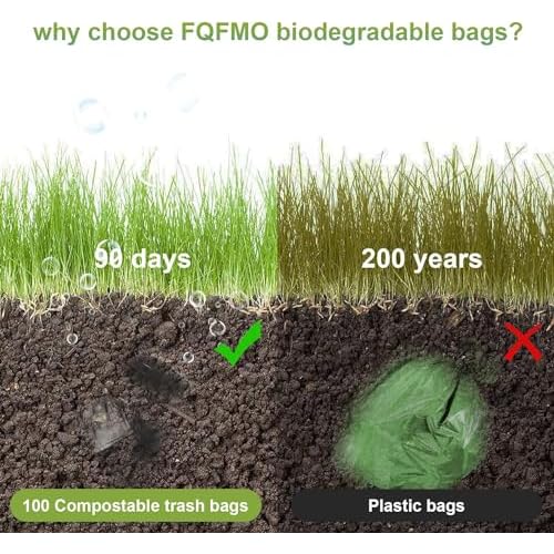 20 PCS Portable Toilet Bags for Camping - 100% Compostable & Biodegradable Toilet Replacement Bags, 8 Gallon Thickened Bucket Liner for Outdoor Boating Trip, Trash Bags Plastic Free