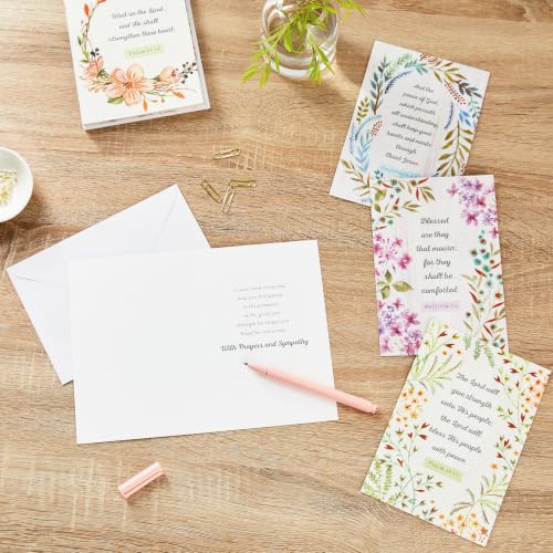 Hallmark Religious Sympathy Cards - 12-Pack with Floral Designs