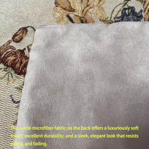 Jacquard Woven Floral Pillow Cover 18x18 | Vintage Tapestry Cushion for Sofa & Bed