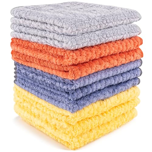 10-Pack Microfiber Cleaning Cloths - 12x12 Lint-Free Rags for Home & Car