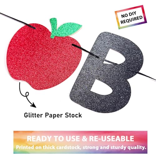Back to School Banner Garland with Pencil & Apple Design