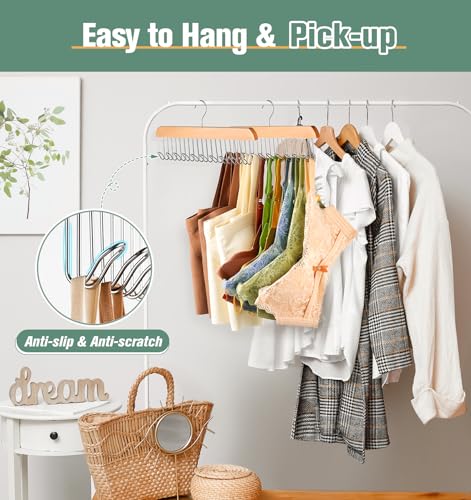 Fitnice Wood Bra Hanger Organizer, 2 Pack Space Saving Tank Top Hangers
