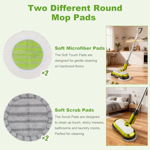 6.3-Inch Electric Mop Pads for Vmai, Bissell & More - 4 Pack