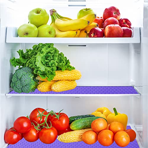 8Pcs Refrigerator Liners - Washable EVA Fridge Shelf Mats (Purple)
