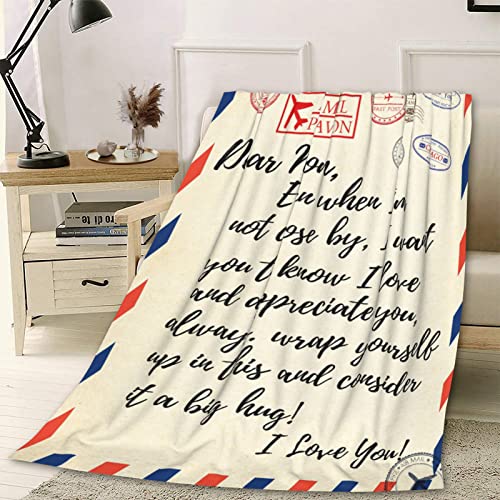 Jbralid Dear Mom Flannel Throw Blanket - 40x50 Inch Soft Gift for Mom