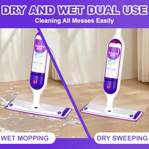 INFICRIME Reusable Microfiber Mop Pads for Swiffer PowerMop 13-16 inch, Machine Washable Floor Cleaning Refills
