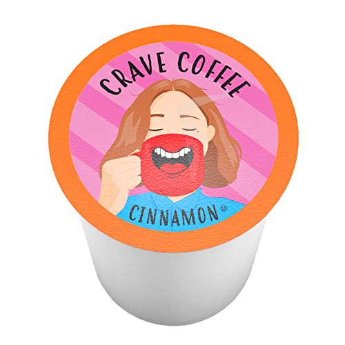 Crave Beverages Flavored Coffee Pods - Cinnamon Single Serve for Keurig K-Cup Brewers | 100 Count