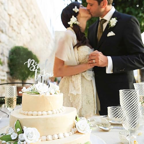 Silver Acrylic Bride to Be Cake Topper - Elegant Bridal Shower Decoration