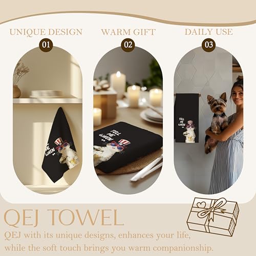 Patriotic Cat Kitchen Dish Towels 16x24 Inch - Funny Cat Lover Gifts