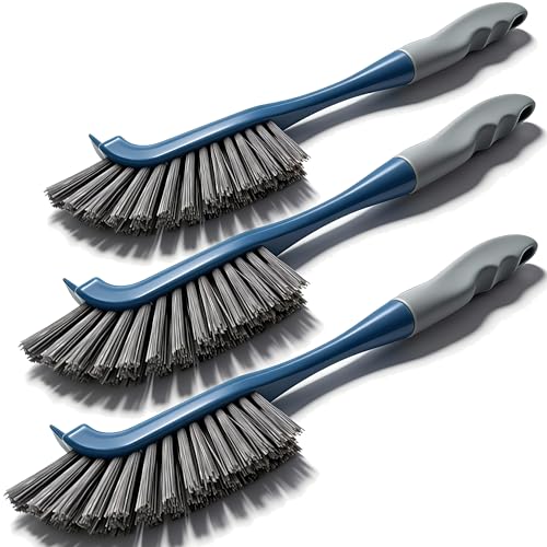 3 Pack Hard Bristle Scrub Brush Set for Bathroom & Tile Cleaning