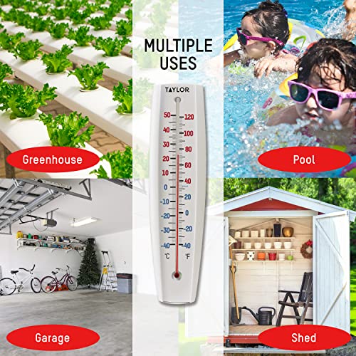Taylor Jumbo Indoor Outdoor Thermometer - 14-inch Wireless Wall Mount