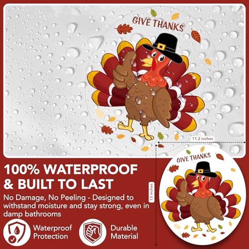 Thanksgiving Turkey Toilet Seat Cling Set – 2-Piece, 11.2x13