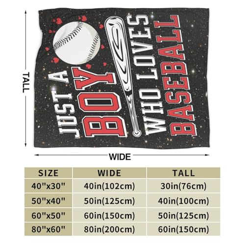 Baseball Themed Fleece Throw Blanket for Kids & Adults - Super Soft 50"x40"