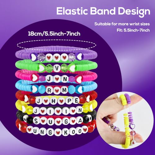 Friendship Bracelets with Heart Letter Beads for Music Fans