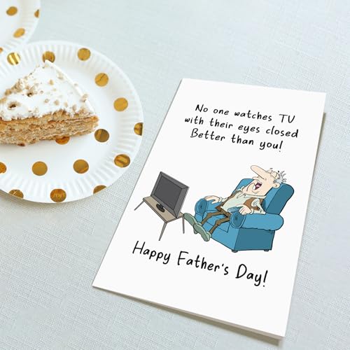 Funny Father's Day Card for Dad - Hilarious TV Watcher Design