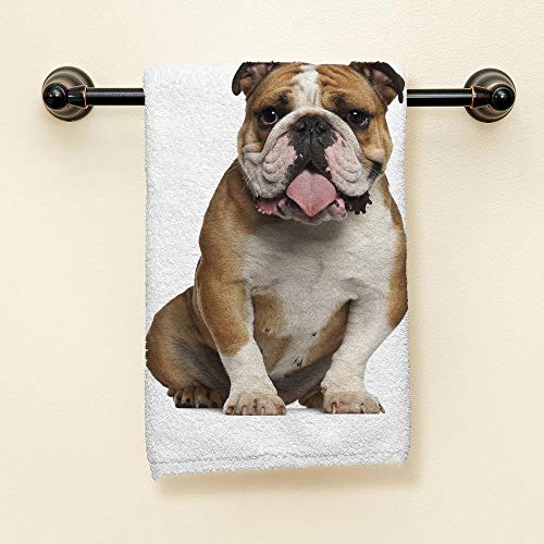 HGOD Bulldog Cotton Bath Towel - Soft 15x30" Funny Design
