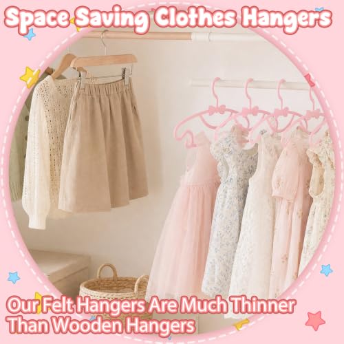 20 Pack Pink Baby Hangers Plastic Nursery Closet Clothes Organizers
