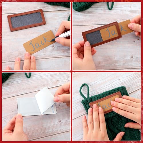Personalized Christmas Stockings Set - 9 Pcs 14 Inch Knit Holiday Decor with Name Patches