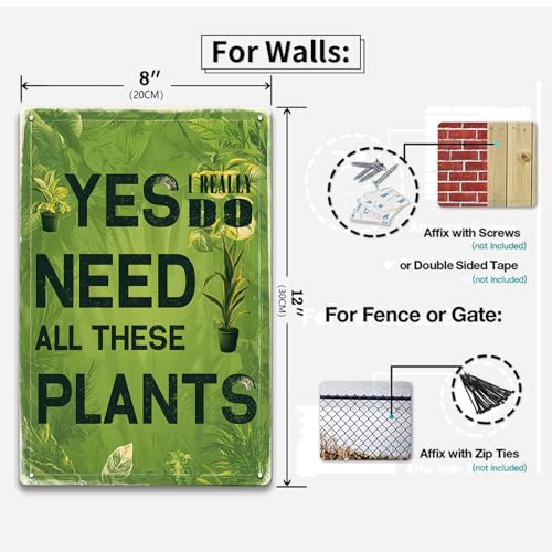 Funny Plant Lover Garden Tin Sign - 8x12 Inch Metal Wall Art Decor