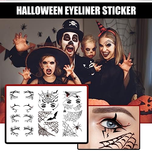 Halloween Temporary Eye Tattoo Stickers Eyeliner Decals 4 Pairs
