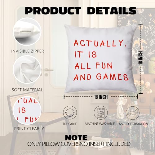All Fun and Games Throw Pillow Cover - 18x18 Soft Flannelette Decorative Case