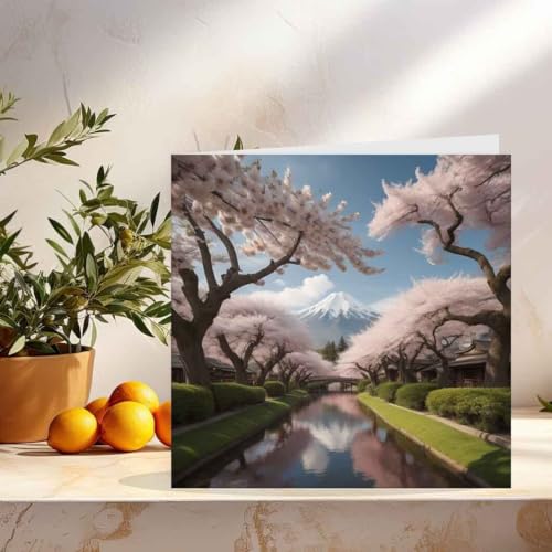 Premium Cherry Blossom Greeting Card 145mm with Envelope