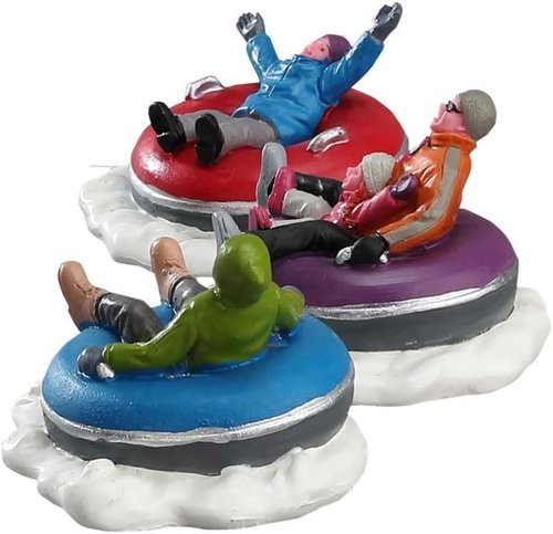 Lemax Village Collection - Tubing Family Figurines Set of 3 | Charming Holiday Decor