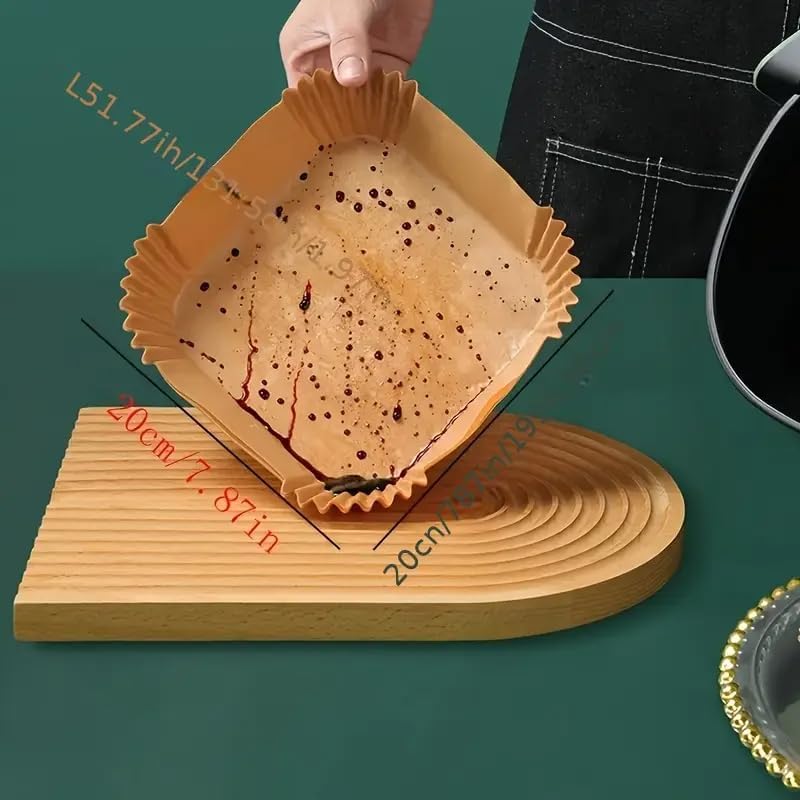 Skiennix Air Fryer Paper Liners - 200 Pcs Non-Stick & Leak-Proof 8" Square Parchment Liners